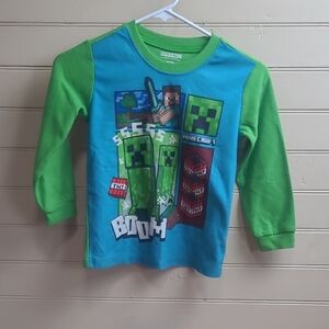 Minecraft Kids Long Sleeve Shirt - Blue and Green